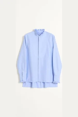 VALENTINO CAMISA DE ALGODÓN CON PLASTRÓN Y VOLANTES Hombre 38