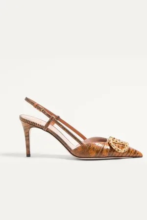 VALENTINO GARAVANI ZAPATO DE TEJUS CON CORREA TRASERA, VLOGO SIGNATURE Y TACÓN DE 80 MM Mujer 35.5