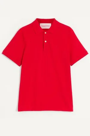 VALENTINO CAMISA POLO DE PIQUÉ DE ALGODÓN CON BORDADO DEL VLOGO Hombre L