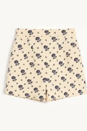 VALENTINO SHORTS DE CREPE COUTURE FIORELLINO BLU PAPIER FLORAL Mujer 36