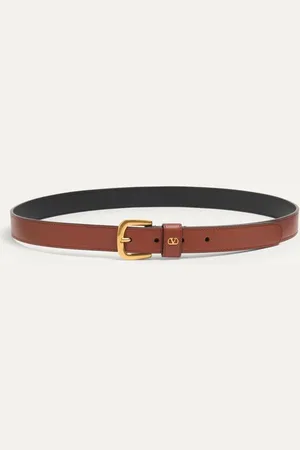 VALENTINO GARAVANI CINTURÓN VLOGO SIGNATURE EN CUERO DE BECERRO CON BRILLO DE 25 MM Hombre 085