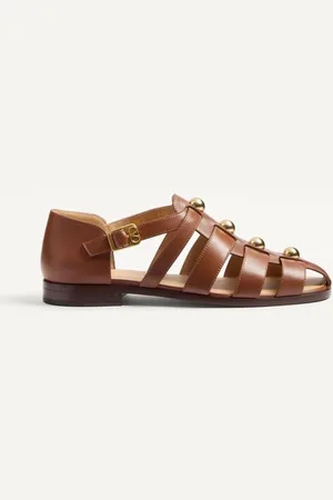 VALENTINO GARAVANI SANDALIA DE PESCADOR STUDSHIELD DE CUERO DE BECERRO Hombre 39