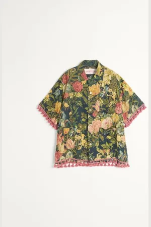 VALENTINO CAMISA DE BOWLING DE LINO CON ESTAMPADO APRÈS L