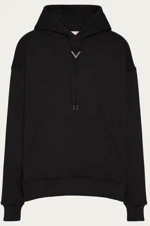VALENTINO SUDADERA DE ALGODÓN CON CAPUCHA Y DETALLE DE V METÁLICA Hombre 3XL