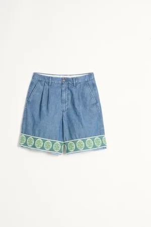 VALENTINO BERMUDA DE MEZCLILLA CON DOBLADILLO DE JACQUARD Hombre 44
