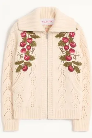 VALENTINO CHAQUETA DE LANA TEJIDA CON BORDADO Mujer L