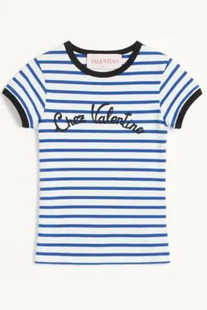 VALENTINO CAMISETA DE TEJIDO DE PUNTO DE ALGODÓN A RAYAS Mujer L