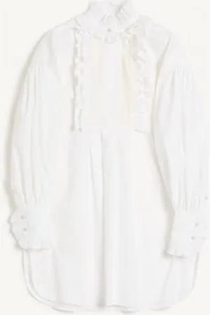 VALENTINO VESTIDO CORTO DE ALGODÓN Y LINO Mujer 36