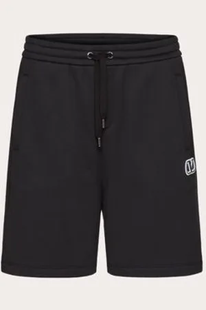 VALENTINO BERMUDAS DE ALGODÓN TÉCNICO CON PARCHE DEL VLOGO SIGNATURE Hombre M