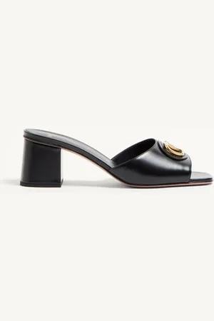 VALENTINO GARAVANI SANDALIA SIN TALÓN VLOGO SIGNATURE DE CUERO DE BECERRO CON TACÓN DE 60 MM Mujer 35.5