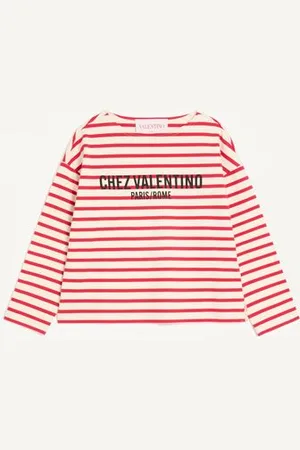 VALENTINO CAMISETA DE TEJIDO DE PUNTO DE ALGODÓN A RAYAS Mujer L