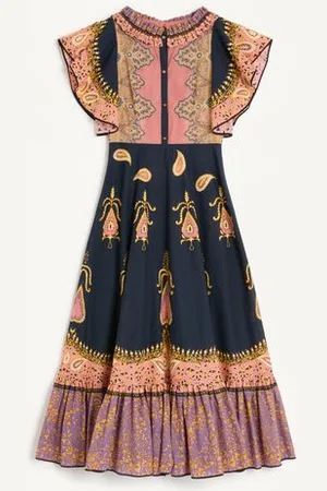 VALENTINO VESTIDO MIDI DE MUSSOLA COTONE MIX STAMPE Mujer 36