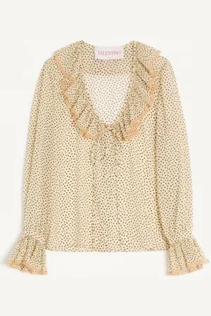 VALENTINO CAMISA DE LIGHT GEORGETTE CON ESTAMPADO PLUSDEPOIS Mujer 36