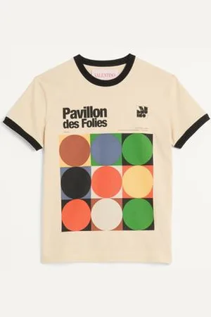 VALENTINO CAMISETA DE ALGODÓN CON ESTAMPADO PAVILLON DES FOLIES Hombre 3XL
