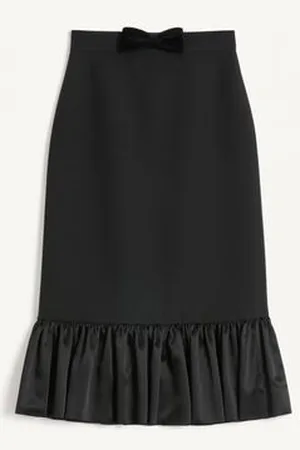 VALENTINO FALDA MIDI DE CREPE COUTURE Mujer 36