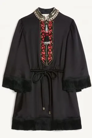 VALENTINO TOP BORDADO DE DOBLE DUCHESSE LAVADO Mujer 42