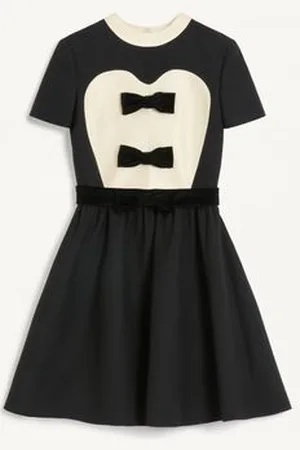 VALENTINO VESTIDO CORTO DE CREPE COUTURE CON LAZOS Mujer 36
