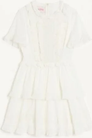 VALENTINO VESTIDO CORTO DE ORGANZA BORDADO Mujer 38