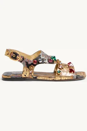 VALENTINO GARAVANI SANDALIA PRESHOES DE TELA JACQUARD APRES L