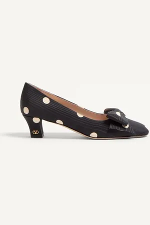 VALENTINO GARAVANI PUMP BOWOW DE TELA MOIRÉ PLUS DE POIS CON TACÓN DE 45 MM Mujer 35.5