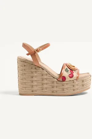 VALENTINO GARAVANI SANDALIA VLOGO SIGNATURE CON MOTIVO CHERRYFIC Y TACÓN EN CUÑA DE 120 MM Mujer 35