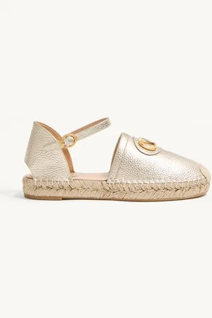VALENTINO GARAVANI BALLERINA VLOGO SIGNATURE DE CUERO DE BECERRO GRANEADO Y LAMINADO CON TACÓN DE 25 MM Mujer 35
