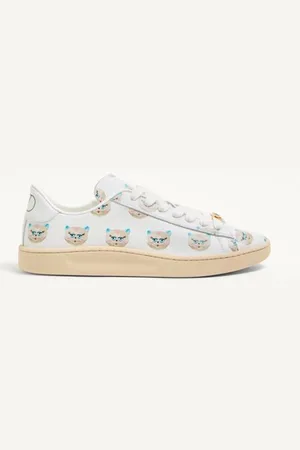 VALENTINO GARAVANI ZAPATILLA ROYCO DE CUERO NAPA DE BECERRO CON MOTIVO LE CHAT DE LA MAISON Mujer 35.5