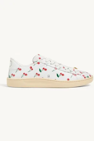 VALENTINO GARAVANI ZAPATILLA ROYCO DE CUERO NAPA DE BECERRO CON MOTIVO CHERRYFIC Mujer 35.5