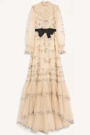 VALENTINO VESTIDO LARGO BORDADO DE ORGANZA Mujer 38
