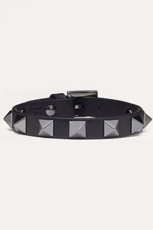 VALENTINO GARAVANI PULSERA ROCKSTUD DE PIEL CON TACHUELAS PALADIO Hombre UNI