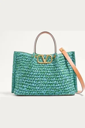 VALENTINO GARAVANI BOLSO DE COMPRAS MEDIANO DE CROCHET DE RAFIA Mujer UNI