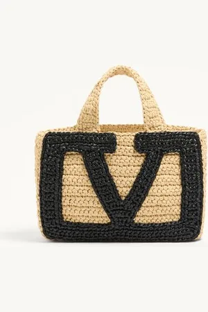 VALENTINO GARAVANI BOLSO DE COMPRAS PEQUEÑO GARAVANI VIVA SUPERSTAR DE RAFIA Mujer UNI