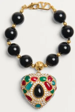 VALENTINO GARAVANI PULSERA COEUR ROYAL DE METAL, RESINA, ESMALTE Y CRISTALES DE SWAROVSKI® Mujer M