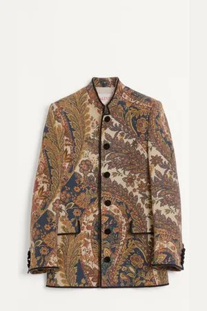 VALENTINO CHAQUETA DE CÁÑAMO CON ESTAMPADO VOYAGE IMAGINAIRE Hombre 44