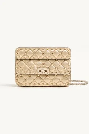 VALENTINO GARAVANI BOLSO PEQUEÑO GARAVANI ROCKSTUD SPIKE DE CUERO NAPA LAMINADO Mujer UNI