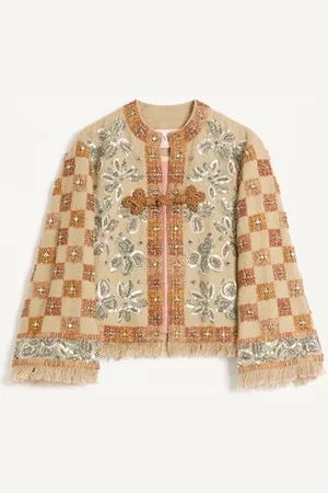 VALENTINO CHAQUETA DE LINO BORDADA Mujer 38