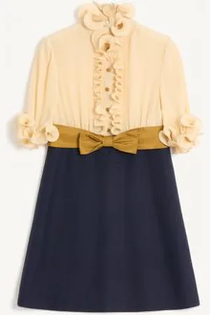 VALENTINO VESTIDO CORTO DE CREPÉ DE CHINA Y VISCOSA Mujer 36