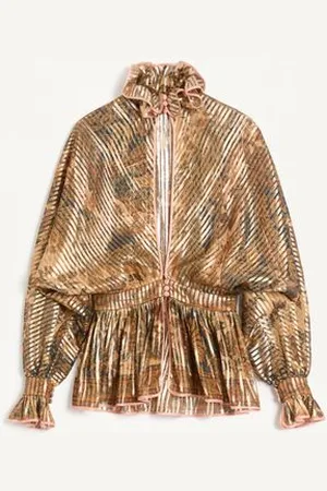 VALENTINO CAMISA PEKIN CON ESTAMPADO VOYAGE IMAGINAIRE DE CASHMERE Mujer 36