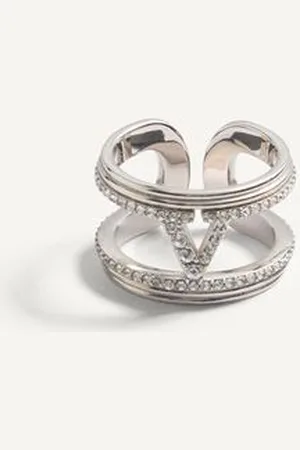 VALENTINO GARAVANI ANILLO OVALETTE DE METAL Y CRISTALES SWAROVSKI® Mujer 11