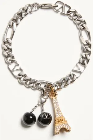 VALENTINO GARAVANI PULSERA GARAVANI CHEZ DE METAL ESMALTADO Y ESTRÁS SWAROVSKI® Hombre L