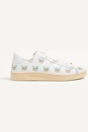 VALENTINO GARAVANI ZAPATILLA ROYCO DE CUERO NAPA DE BECERRO CON MOTIVO LE CHAT DE LA MAISON Hombre 39.5