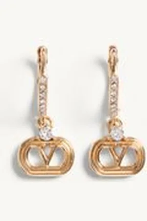 VALENTINO GARAVANI ARETES OVALETTE DE METAL Y CRISTALES SWAROVSKI® Mujer UNI