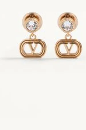 VALENTINO GARAVANI ARETES OVALETTE DE METAL Y CRISTALES SWAROVSKI® Mujer UNI
