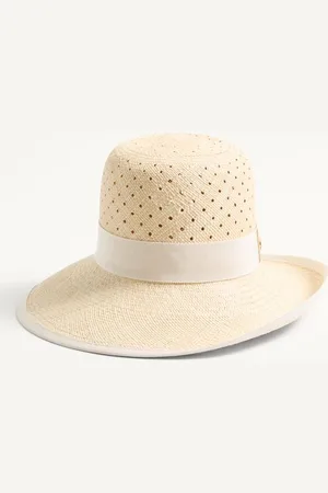 VALENTINO GARAVANI SOMBRERO VLOGO SIGNATURE DE PANAMÁ CALADO Mujer 56
