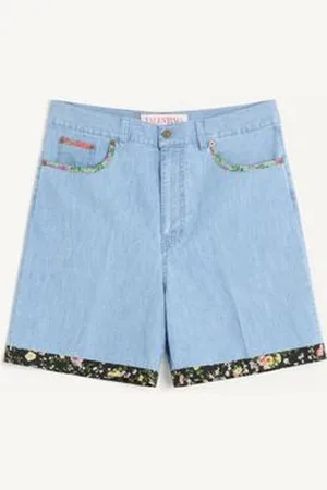 VALENTINO BERMUDA DE MEZCLILLA CON DOBLADILLO FLOREADO Hombre 30