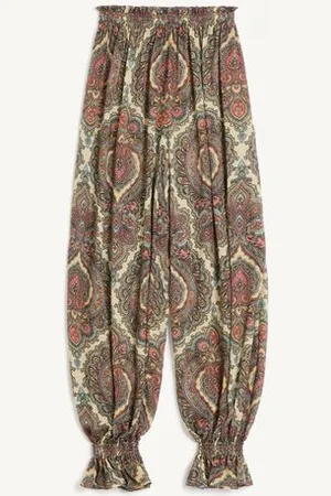 VALENTINO PANTALONES DE GEORGETTE CON ESTAMPADO VOYAGE IMAGINAIRE DE CACHEMIRA Mujer 38