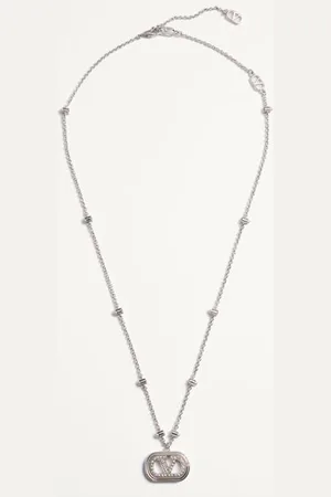 VALENTINO GARAVANI COLLAR DE METAL CON PERLAS, CRISTALES SWAROVSKI® Y EL VLOGO SIGNATURE Mujer UNI