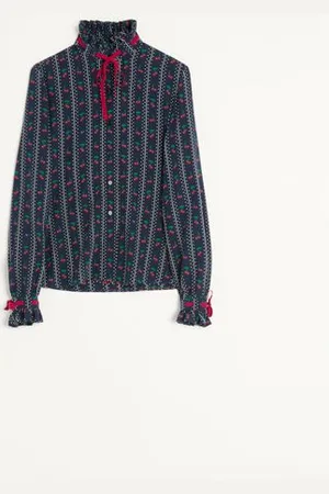 VALENTINO CAMISA DE CREPÉ DE CHINA CON ESTAMPADO CHERRYFIC Mujer 36