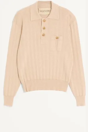 VALENTINO CAMISA POLO MANGA LARGA DE ALGODÓN ACANALADO Hombre L