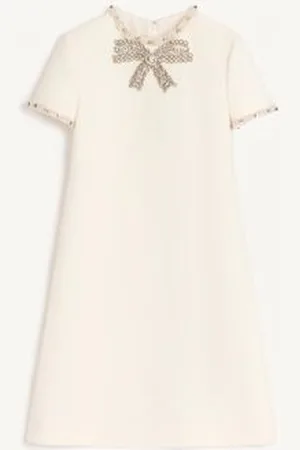 VALENTINO VESTIDO DE CREPE COUTURE CORTO Y BORDADO Mujer 36